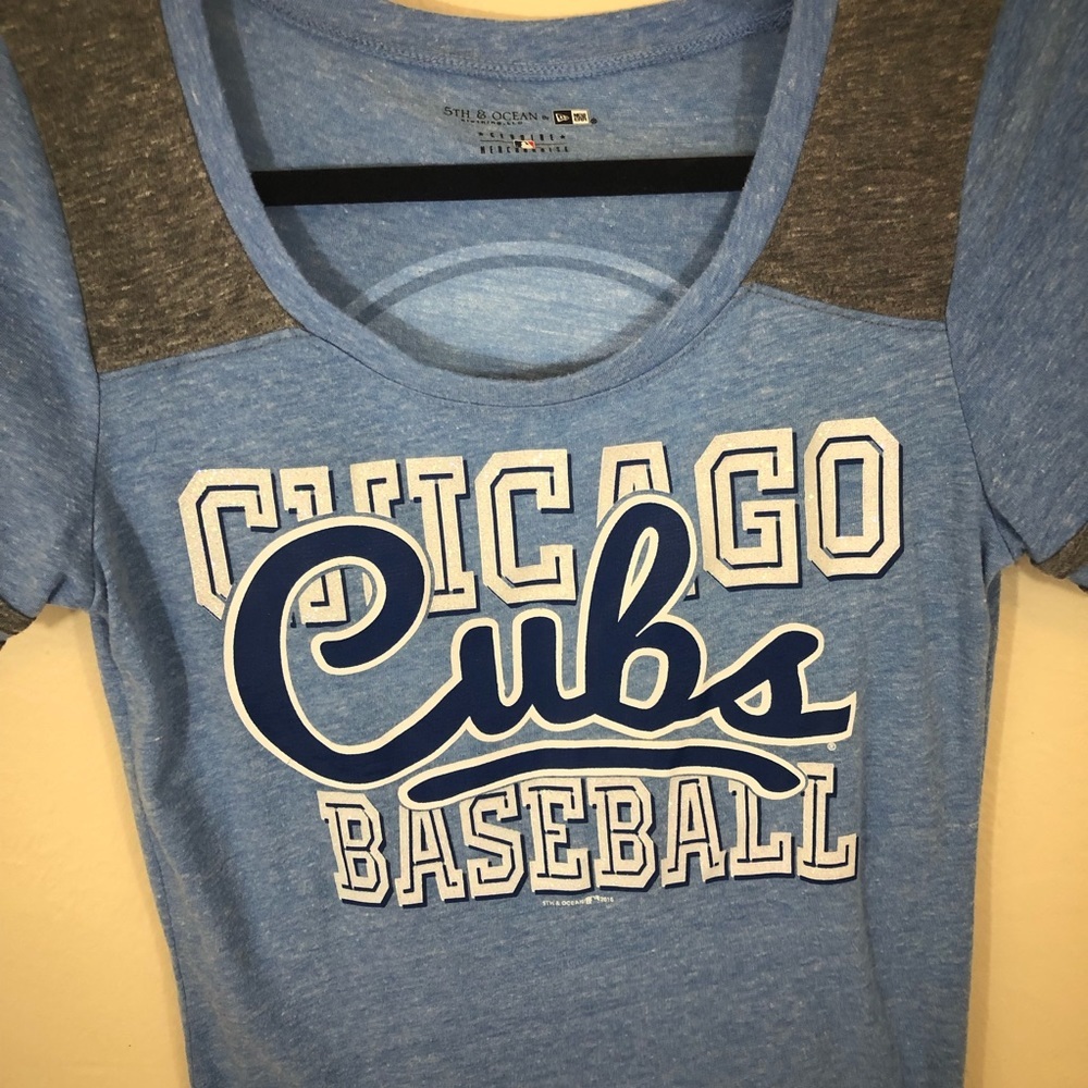 Chicago Cubs MLB Baseball Tee Shirt sz S Sparkle - Picture 3 of 5